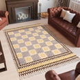 thumbnail image 2 of Casavani Hand Made Area Rug Bohemian Durrie,Yellow 12x18 Ft, 2 of 6