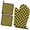 Yellow and Black, variant on Orange and White Checkered Pattern Oven Mitts and Pot Holder Sets 2 Pcs for Kitchen Baking, Cooking and Grilling, Heat Resistant Up To 392 °F