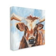 thumbnail image 3 of Stupell Industries Blue Modern Farm Cow Cattle Brushstrokes Painting Canvas Wall Art, 24 x 24, Design by Annie Warren, 3 of 5