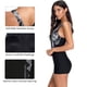 thumbnail image 3 of Traje de baño de una pieza con espalda cruzada y corte tipo boyleg para mujer, traje de baño deportivo de cobertura total, traje de baño para natación, negro, 3 of 7