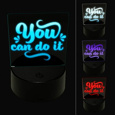 

You Can Do It Motivational LED Night Light Sign 3D Illusion Desk Nightstand Lamp