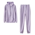 thumbnail image 4 of Women's Tracksuit Set Casual Zip Up Hoodie With Drawstring Pants Outfit For Daily Wear Comfortable Suit For Fall Winter Season Size XXL, 4 of 4