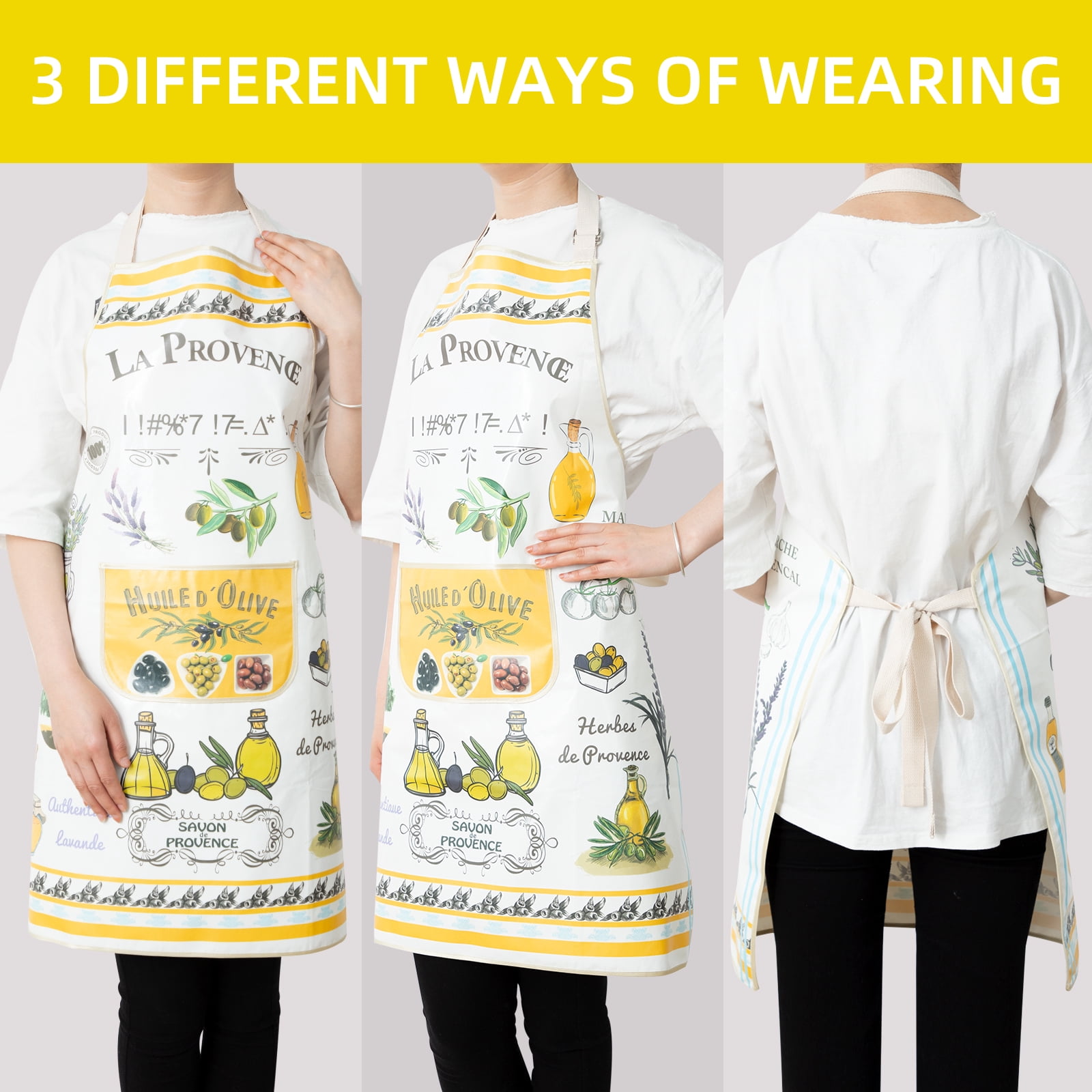 RAY STAR Funny Apron with Pocket 28x32.3in Waterproof Apron for Men Women Kitchen Garden Decor
