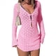 thumbnail image 2 of Vestido de Crochet de Larga para Mujer Rosa M, 2 of 9