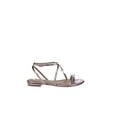 thumbnail image 2 of Via Spiga | Calandre Flat Metallic Leather Sandals | Pink | Size 6, 2 of 8