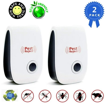 2 Pack Ultrasonic Pest Repeller, Spider Repellent Indoor Best Electronic Plug Pest Reject Control Mosquito Cockroach Mouse Killer Repeller to Repel Insects Mice Spider Ant Roaches Bugs (Best Cockroach Killer Canada)