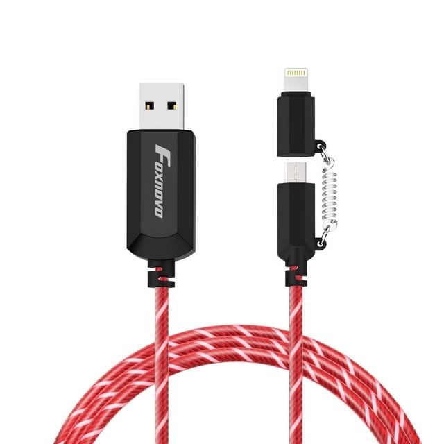 MesaSe Visible EL Flowing Light Charging Cable & Micro USB Charge and Sync EL Light Cable Light up Charging Sync Data Cable for