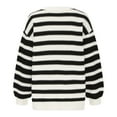 thumbnail image 4 of Fengyings Womens Sweater Striped Pullover Sweater Crew Neck Long Sleeve Knitted Color Block Casual Loose Lightweight Sweaters for Women, 4 of 5