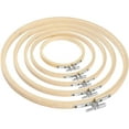 thumbnail image 1 of 5 PCS Embroidery Hoops Round Bamboo Embroidery Hoop Circle Embroidery Frame Wood Hoop Cross Stitch Hoop Adjustable Sewing Rings Hoop for Embroidery Cross Stitching Crafts（4-8inch）, 1 of 7