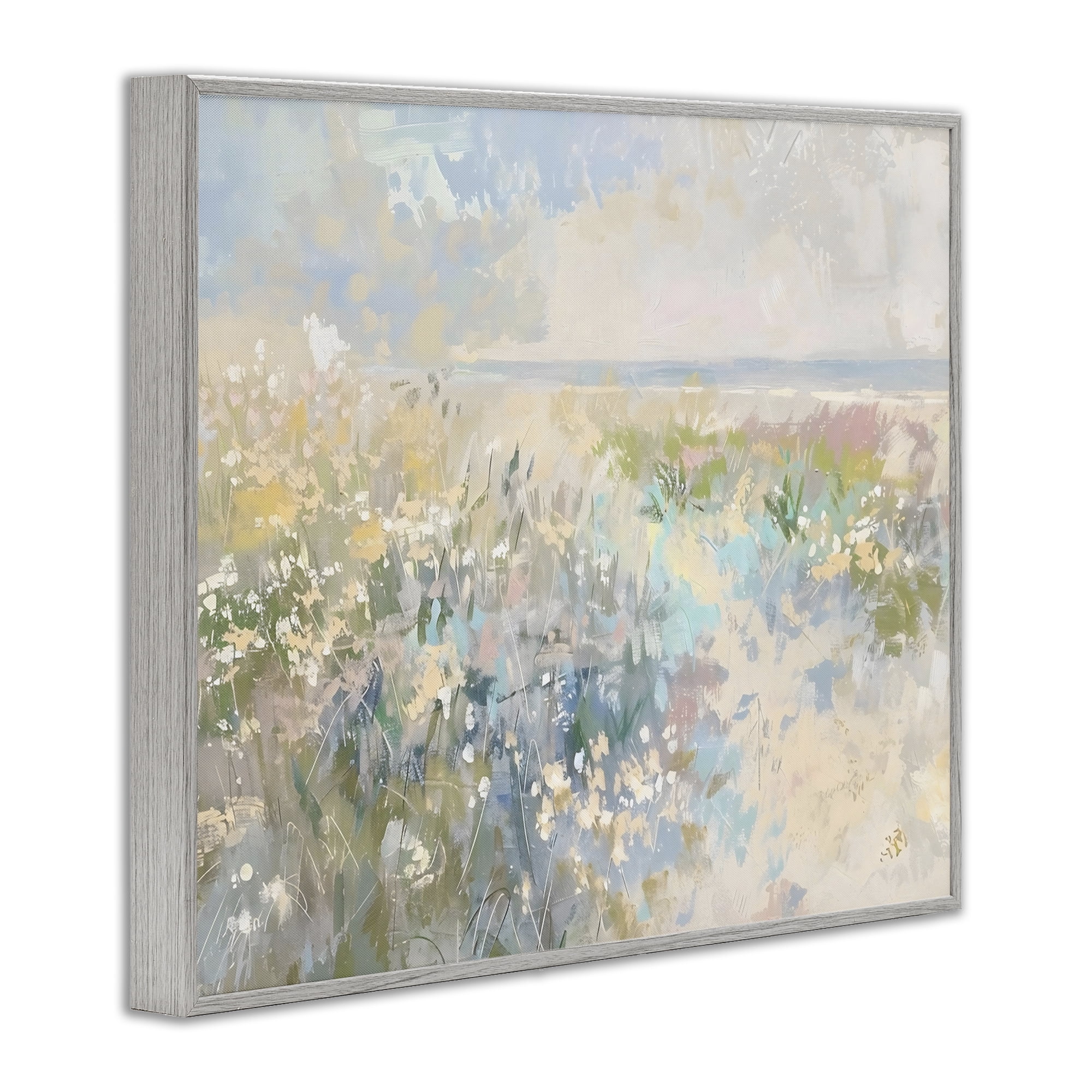 Stupell Industries Mottled Pastel Field Impression Gray Framed Giclee Art, design by Creative Studio