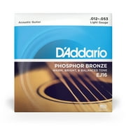 D'Addario EJ16 12-53 Phosphor Bronze Extra E String for Acoustic Guitar, Light