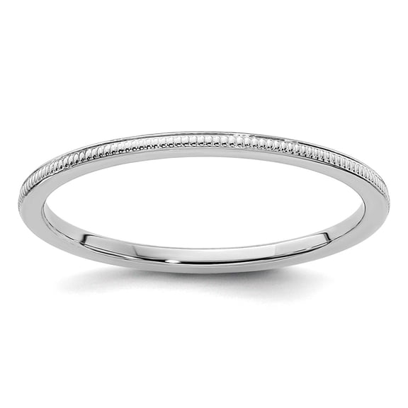 10kw 1.2mm Milgrain Stackable Band Ring Size 4.5 Stackable Ring for Women and Men - .9 Grams