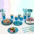 thumbnail image 2 of Light Blue Disposable Party Tableware Set, 200-Piece, For 25 Guests, 2 of 5