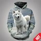 thumbnail image 3 of Sudadera con capucha con estampado 3D de anime samoyedo para hombre y mujer, divertida, informal, de moda urbana, para niños y niñas, 3 of 5