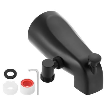 Uxcell 1Pack Bath Slip on Tub Spout with Diverter and Side Shower, Zinc Alloy, Black