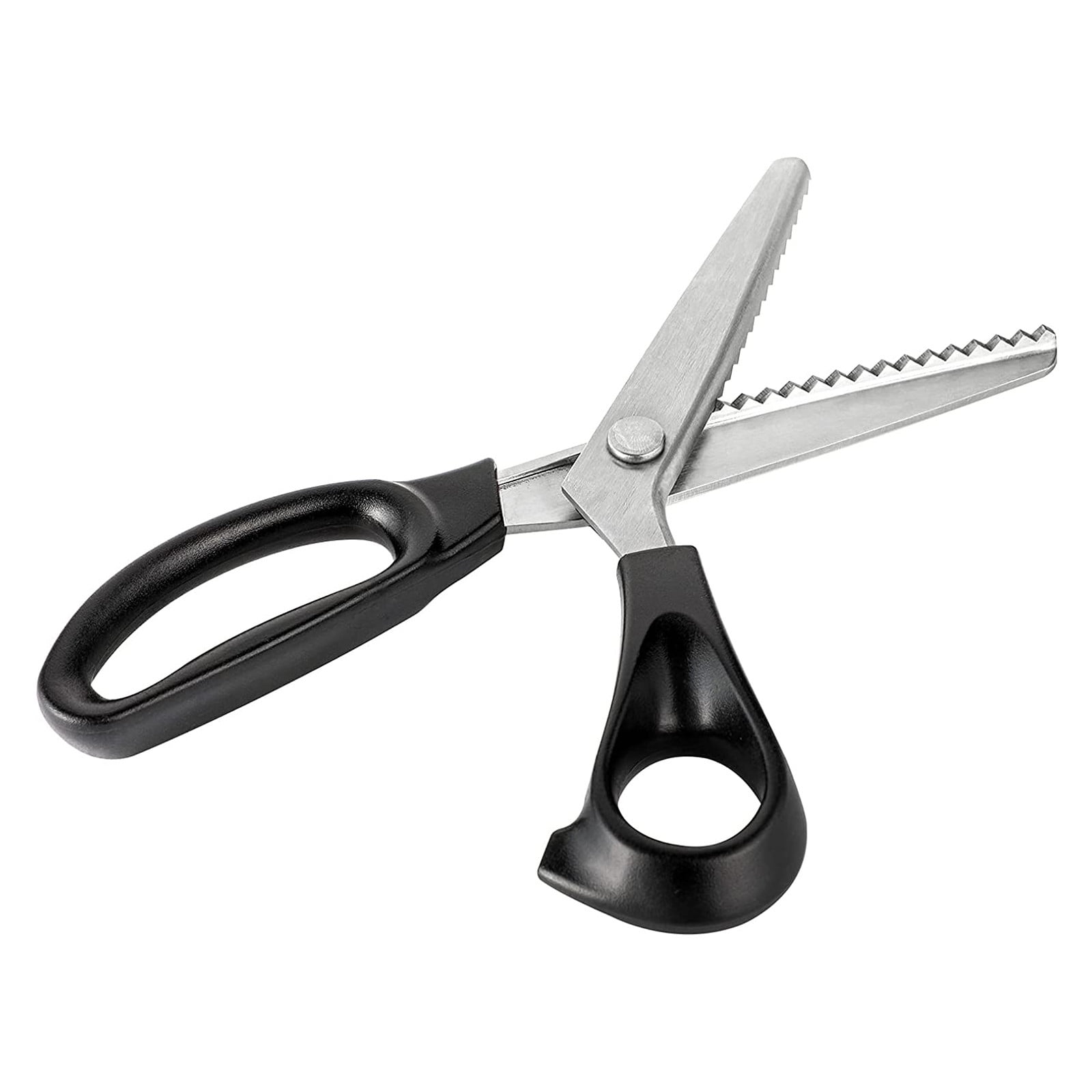 Yrmaups 5Pcs Triangular Lace Scissors, Dog Tooth Serrated Fabric Shears, Ergonomic Plastic Handle Scissors for Sewing Leather Paper and Crafting, Decorative Cutting Tool for Tailoring and Domestic