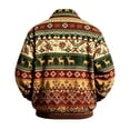 thumbnail image 5 of Sorvello Men's Boho Corduroy Christmas Pixel Print Full Zip Jacket Long Sleeve Loose Fit Collared Coat Top Winter Outerwear with Pockets for Men 2026 Brown XXXXL, 5 of 5