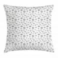 thumbnail image 1 of Sea Shells Throw Pillow Cushion Cover, Hand Drawn Monochrome Nautical Elements Helm Anchor Starfish Sketch Design, Decorative Square Accent Pillow Case, 18 X 18 Inches, Black White, by Ambesonne, 1 of 2