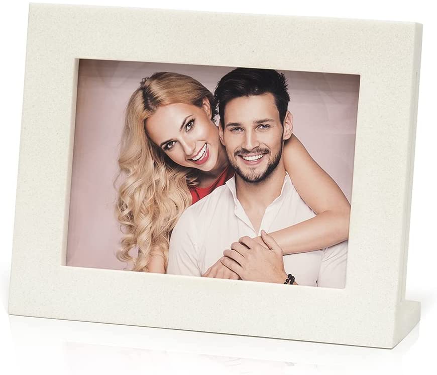 Beautiful 5 x 7 Picture Frame Made by Resin, Silver Picture Frame for