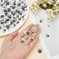 thumbnail image 3 of 200Pcs 4 Styles Plastic Cabochons Oval Eye White 11~25x7.5~16x1.5~2mm 50pcs/style, 3 of 7