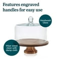 thumbnail image 6 of Libbey Acacia Wood Cake Stand with Lid, Footed Cake Stand With Cover, Durable Ball Top Handle Glass Dessert Dome, 6 of 7