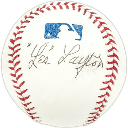 Les Layton Autographed Official MLB Baseball New York Giants SKU #227337