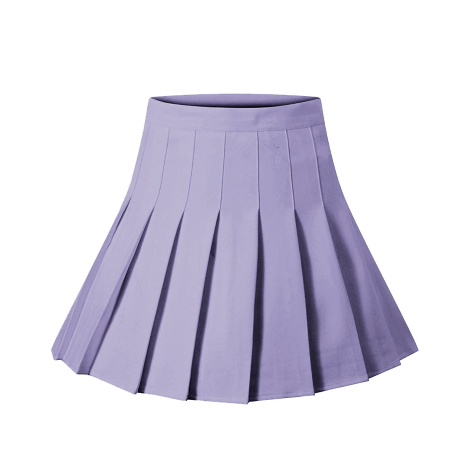 purple pleated skirt
