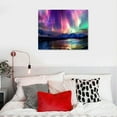 thumbnail image 5 of Acheng  Northern Lights Wall Art Colorful Aurora Borealis Painting Forest Mountain Canvas Prints Nature Landscape Home Decor Framed pattern2, 5 of 6