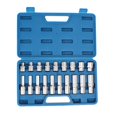 thumbnail image 3 of Star Female Socket Set, Rustproof Universal External Torque Star Socket Kit Silver 1/2in Drive 19 PCS With Blow Molding Case For Car ANGGREK Descripción de la referencia, 3 of 5
