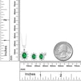 thumbnail image 2 of Gem Stone King 10K White Gold Green Simulated Emerald Pendant and Earrings Jewelry Set for Women (2.60 Cttw, with 18 inch Chain), 2 of 3