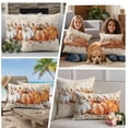 thumbnail image 5 of Fall Pumpkin Outdoor Waterproof Pillow Covers, Thanksgiving Autumn Leaves Floral Decorative Square Throw Pillowcase Sofa Cushion Sham for Patio/Couch/Chair, 24"x24" 2 Pack, 5 of 8
