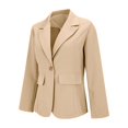 thumbnail image 4 of NAZISHW Blazers for Women 2024 Fall Business Casual Blazers Long Sleeve Notch Lapel Trendy Work Office Blazer Jackets (Beige,L), 4 of 6