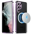 thumbnail image 2 of ELEHOLD for Samsung Galaxy S23 Ultra Luxury Plating Case Ultra Slim Thin Compatible with MagSafe Charging Camera Lens Protection Metal Frame Shockproof Anti-Scratch Case,Purple, 2 of 9
