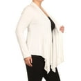 thumbnail image 2 of Women's Plus Size Long Sleeves Comfy Draped Open Front Solid Cardigan Made in USA, 2 of 5