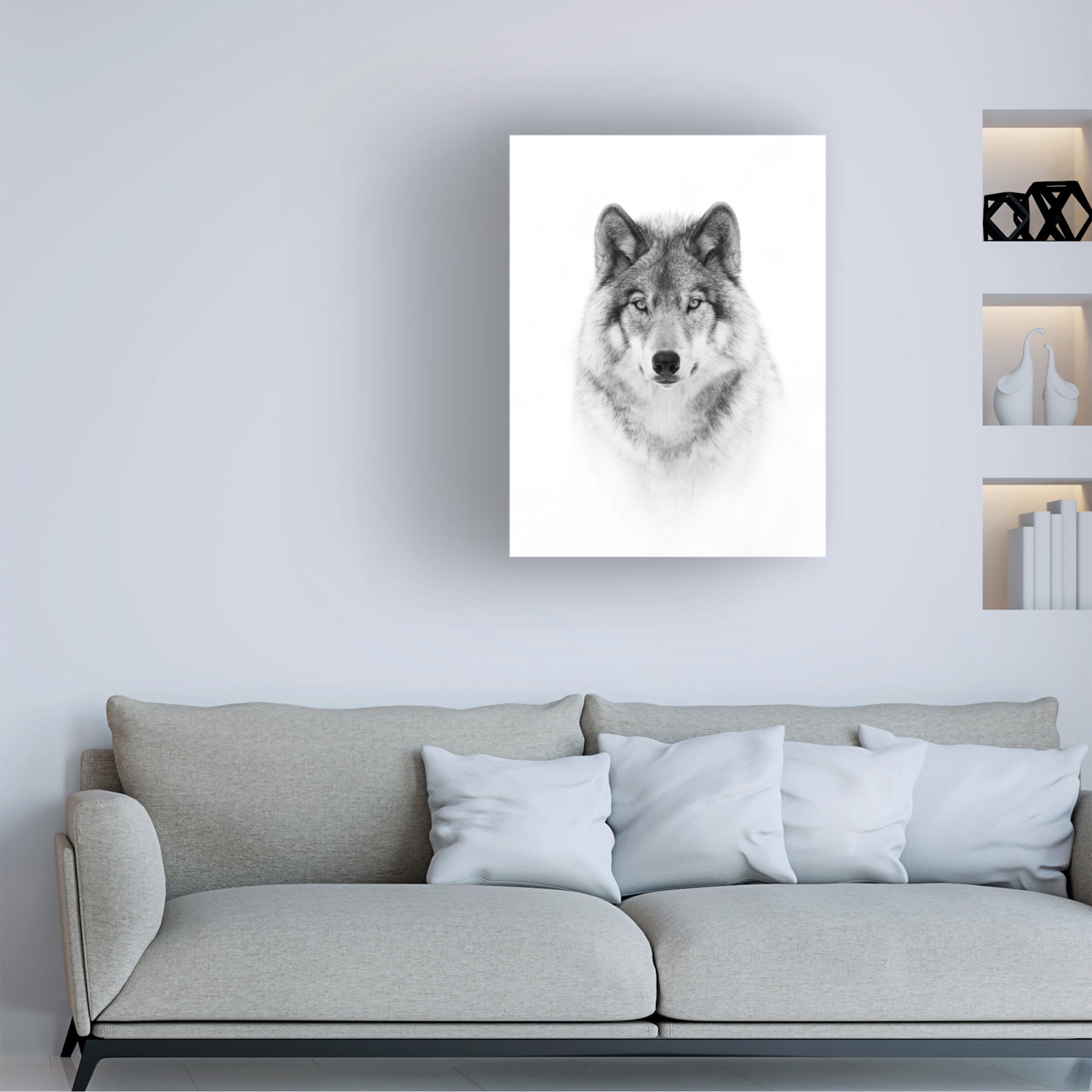 Jim Cumming 'Portrait Of A Timber Wolf' Canvas Art - 35 x 47 Inches