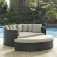 thumbnail image 1 of Modway Lit de Jour de Patio en Aluminium et Rotin, Toile/beige, 1 of 5