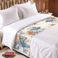 thumbnail image 3 of Eucalyptus Leaves Starfish Bed Runner for Twin Size Bed, Shells Plants Summer Ocean Retro Soft Bedding Scarf Bedding Protector Slipcover Sofa Throw for Bedroom Hotel Guesthouse, 3 of 8