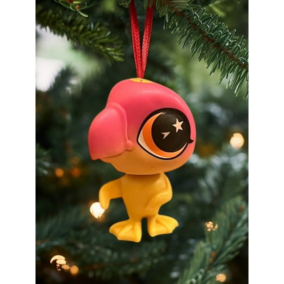 ORNAMENT Littlest Pet Shop Nectar Pink Yellow Lucky Puffin Glow Star Eyes Figure