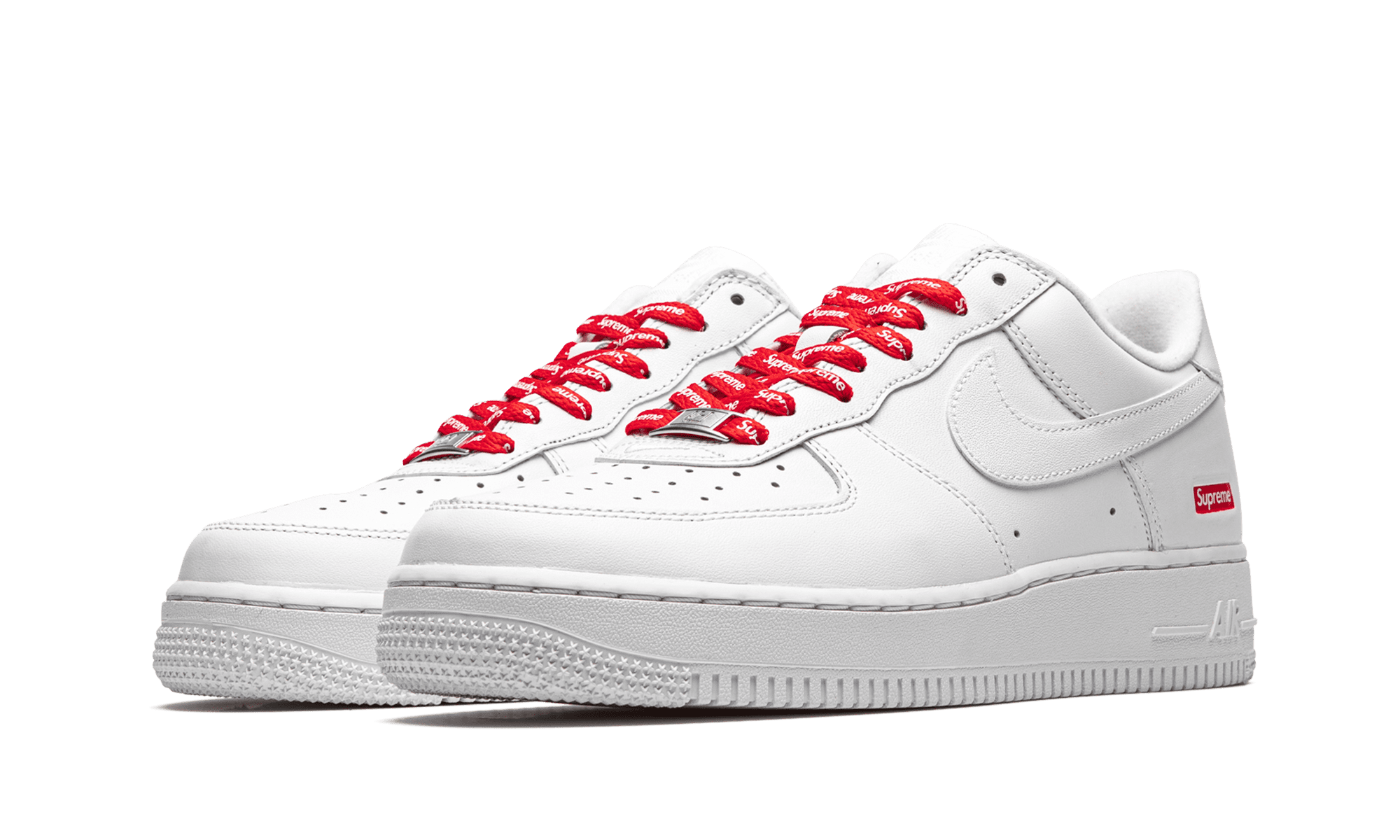 NIKE MENS Air Force 1 Low "Supreme - Mini Box Logo White" CU9225 100 from Stadium Goods