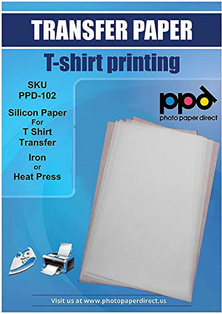 PPD Silicon Papers for T Shirt Transfer Iron or Heat Press 10 Sheets