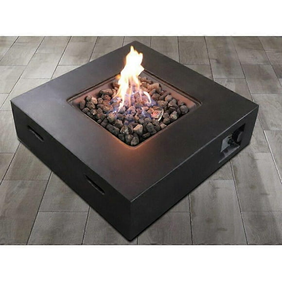 Living Source International Fiber Reinforced Concrete Propane/natural Gas Fire Pit Table (charcoal)