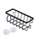 thumbnail image 2 of Soporte de esponja de metal multifuncional para fregadero de cocina, soporte de succión para fregadero Negro, 2 of 9