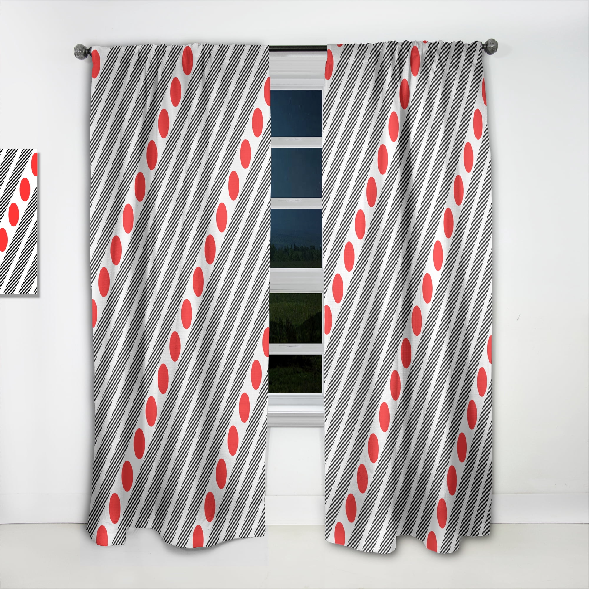 Designart 'Geometrical Abstract Retro Minimal Pattern XI' Mid-Century Modern Curtain Panel