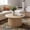 Natural wood, variant on 31.5" Round Fluted Coffee Table, Mid-Century Modern Drum Side Table with Wood Slats for Living Room Office, Walnut/Natural/Black