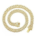 thumbnail image 1 of Mens Miami Cuban Link Chain Necklace 12mm  Prong Cuban Chain 22 Inch Length Hip Hop Jewely With Gift Box, 1 of 9
