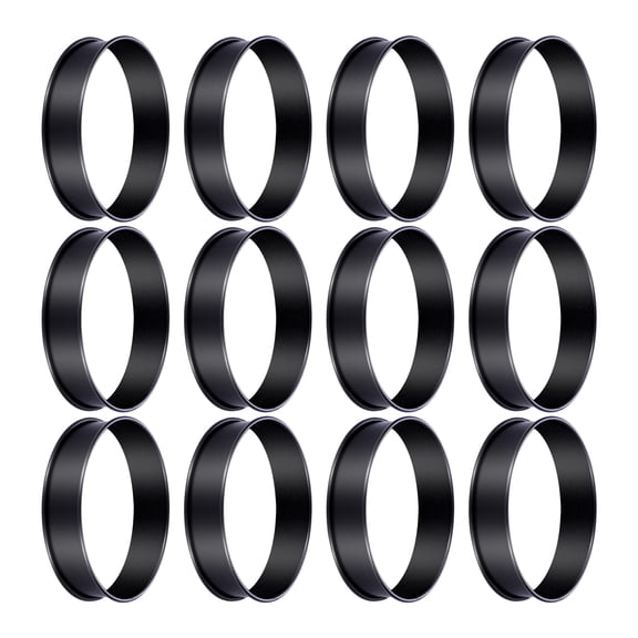 12 Pieces Nonstick Stainless Steel Crumpet Molds Crumpet Rings English Muffin Rings Double Rolled Tart Rings for Baking