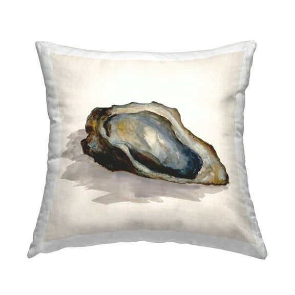 Stupell Industries Oyster Shell on Beige Decorative Printed Throw Pillow Design by Jacob Q.