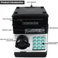 thumbnail image 3 of Samate Piggy Bank for Kits ATM Cartoon Electronic Password Code Coin and Cash Saving Box Auto Scroll Paper Money Boys Girls Gift (Black), 3 of 7