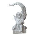 thumbnail image 2 of deevoka Cherub Figurines Craft Memorial Figure with Leaves Angel Statue for Bedroom Home left, 2 of 9