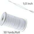 thumbnail image 2 of 1/2 Inch Elastic Bands for Sewing, 50 Yards Length Flat Stretch Elastic Cord for Crafts DIY Sewing (White), 2 of 7